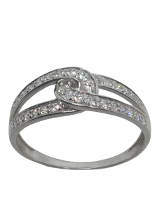 Bague en or gris, oxyde de zirconium